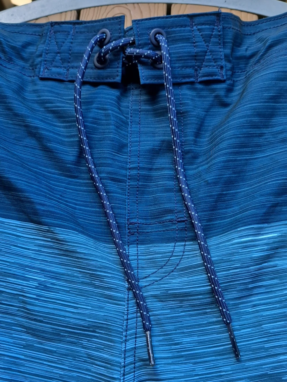 George Men's Large Blue Striped Swim Trunks with Drawstring - New